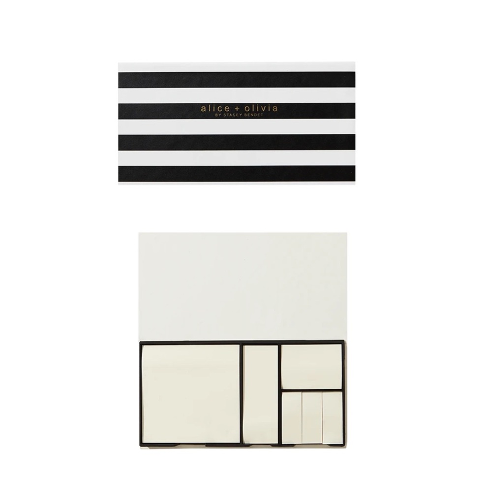 ALICE + OLIVIA Sticky Note Set in Black and White Stripe